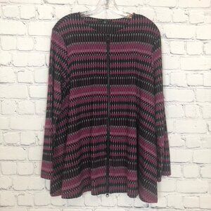 Kozan Zip Front Cardigan Jacket Size M Geometric Artsy A-line Knit